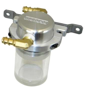 Picture of Moroso Universal Air-Oil Separator Catch Can - Small Body w-o Drain - Billet Alum - Raw-Clear Bottom