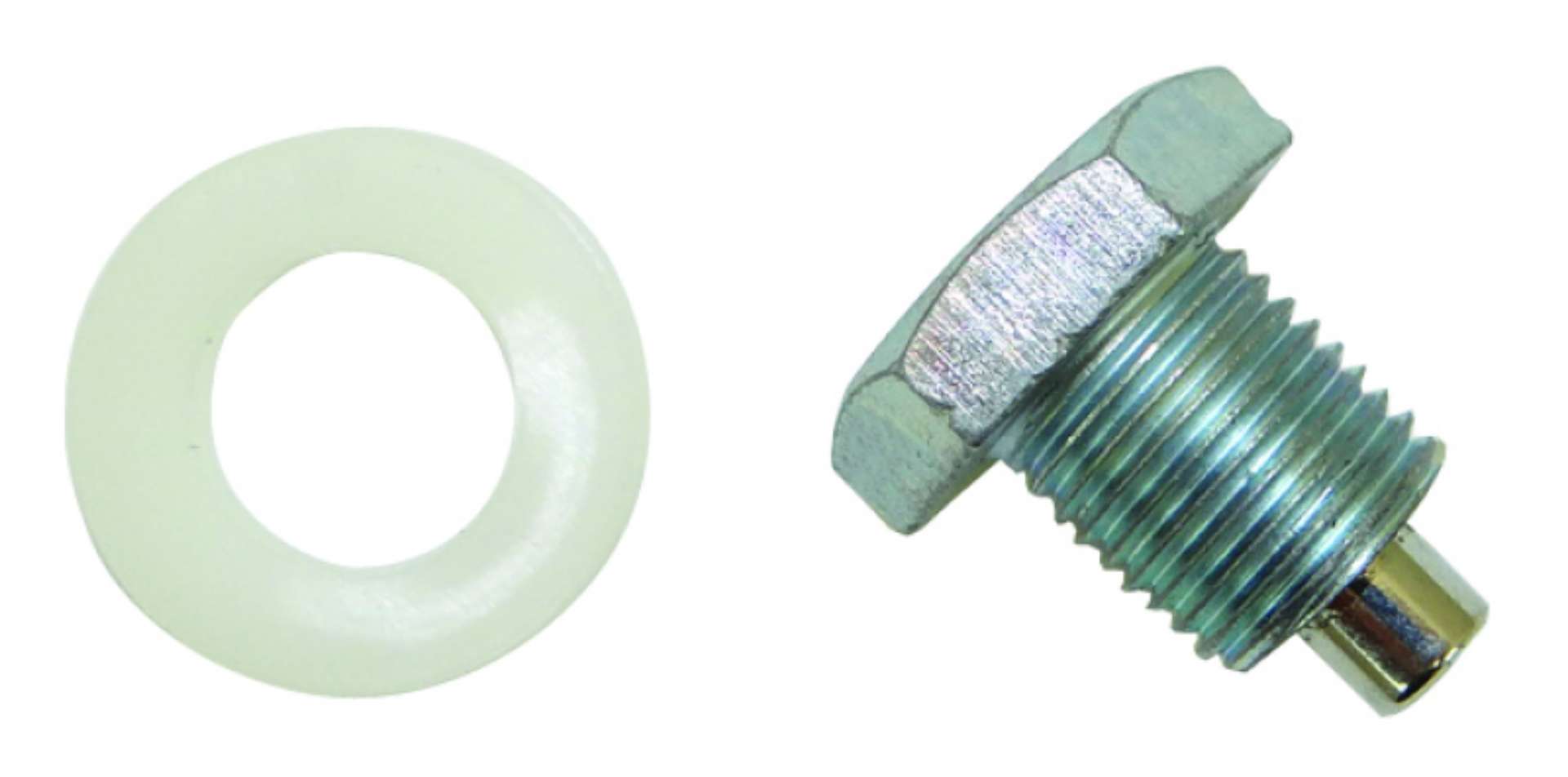 Picture of Moroso Oil Pan Drain Plug w-Nylon Washer - Clear Zinc