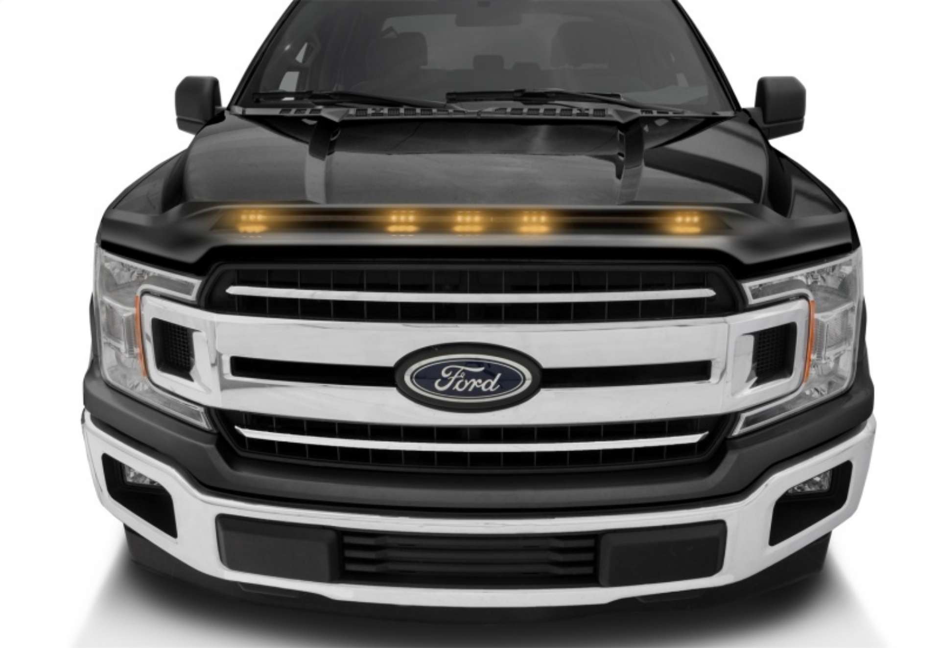 Picture of AVS 2016-2018 Ford F-150 Aeroskin LightShield Color Hood Protector, Shadow Black