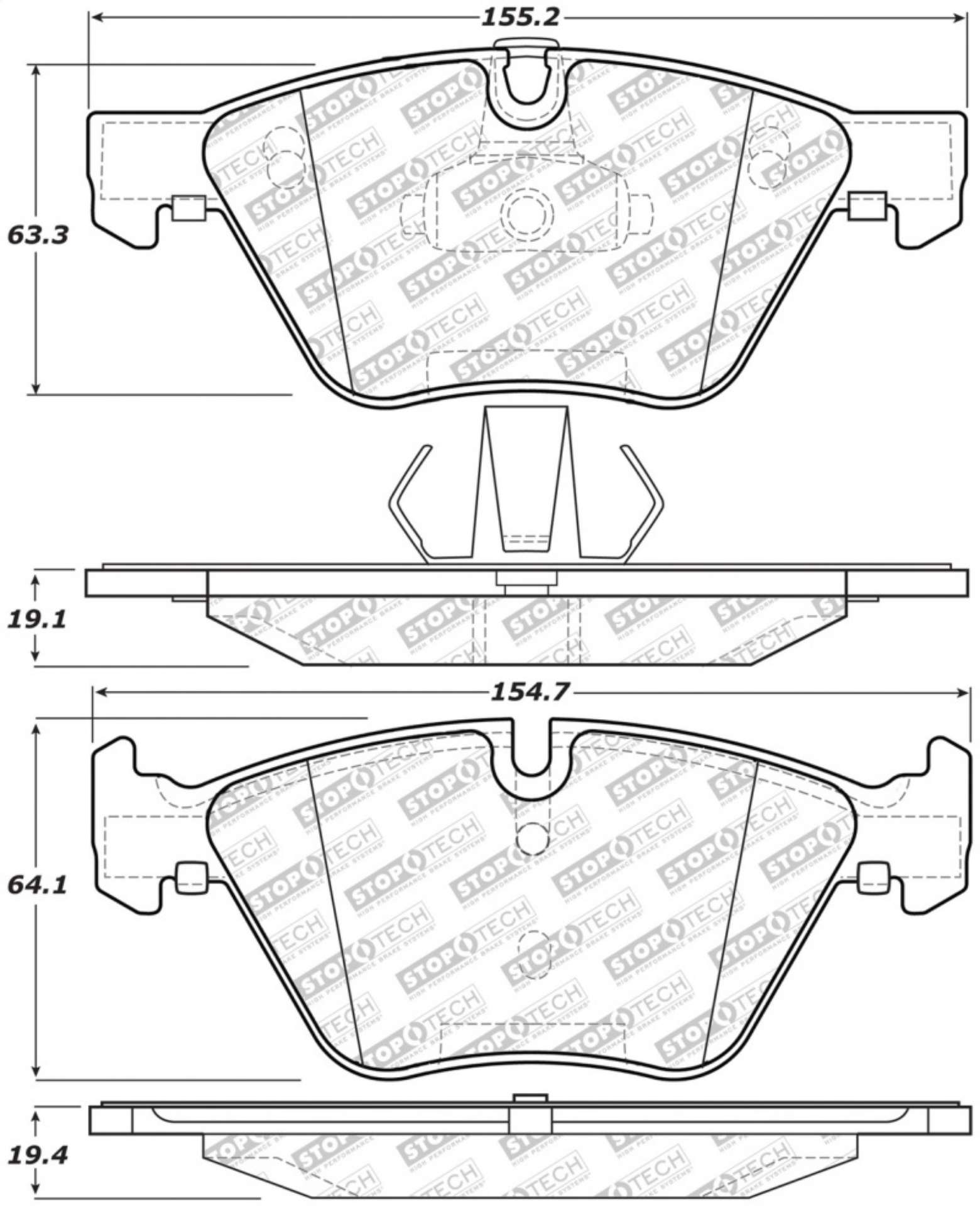 Picture of StopTech 06-16 BMW 325i Street Select Brake Pads - Front