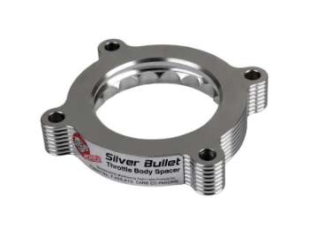 Picture of aFe 11-14 Ford Mustang- 11-14 Ford F-150 V6 3-7L Silver Bullet Throttle Body Spacer - Silver