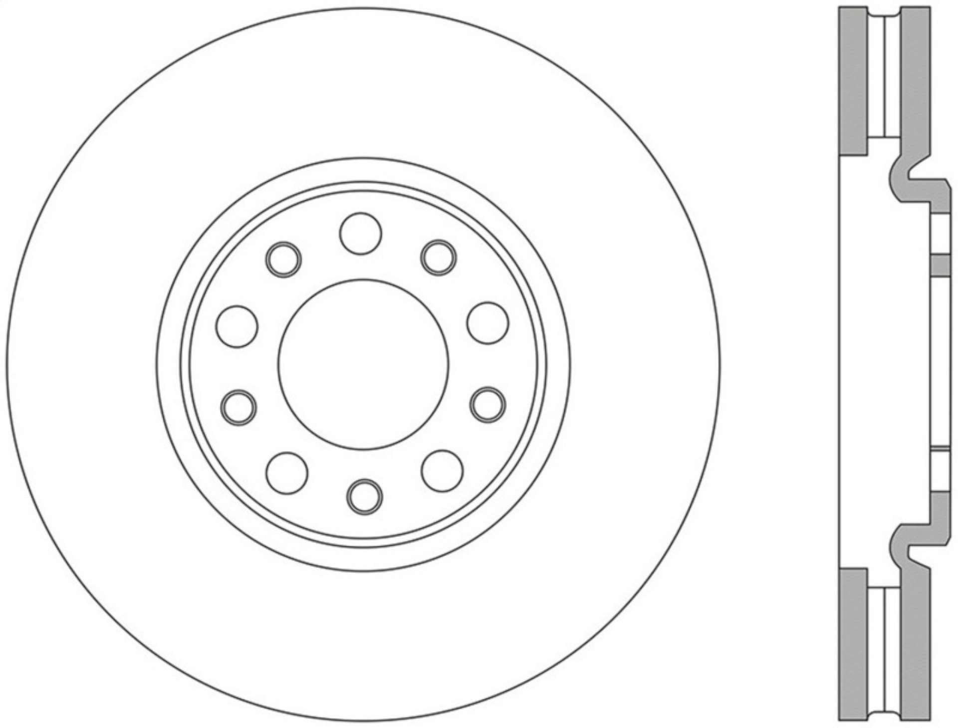 Picture of StopTech 13+ Dodge Dart Performance Slotted & Drilled Front Left Rotor