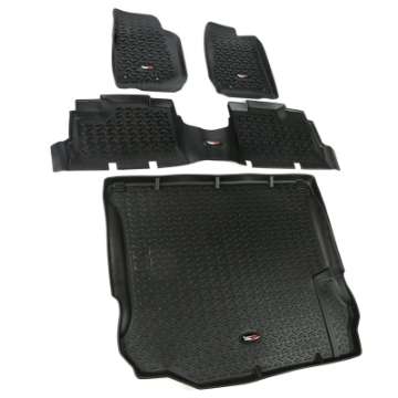 Picture of Rugged Ridge Floor Liner Front-Rear-Cargo Black 2011-2018 Jeep Wrangler Unlimited JK 4 Dr