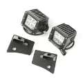 Picture of Rugged Ridge 07-18 Jeep Wrangler JK Textured Black Square Windshield LED Kit w- Brackets