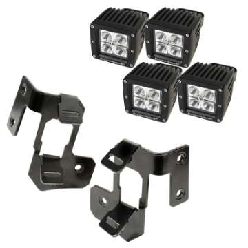 Picture of Rugged Ridge 07-18 Jeep Wrangler JK Semi-Gloss Black Square A-Pillar LED Light Mount Kit