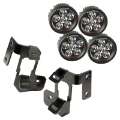 Picture of Rugged Ridge 07-18 Jeep Wrangler JK Semi-Gloss Black Round A-Pillar LED Light Mount Kit