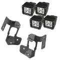 Picture of Rugged Ridge 07-18 Jeep Wrangler JK Textured Black Square A-Pillar LED Light Mount Kit