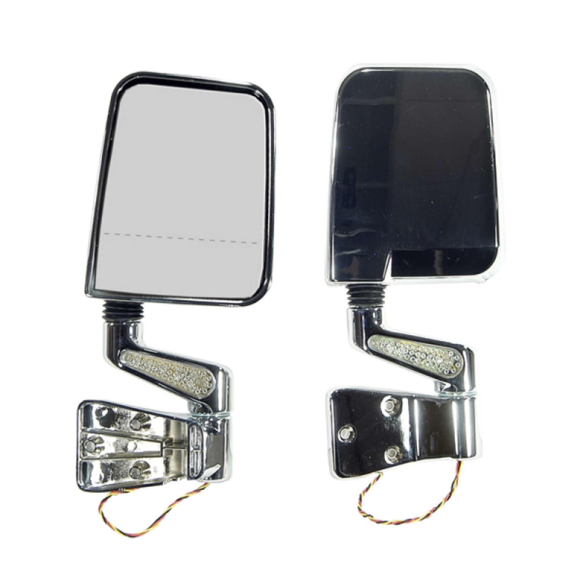 Picture of Rugged Ridge 87-02 Jeep Wrangler YJ-TJ Chrome Dual Focus Door Mirror Kit w- LED Signal