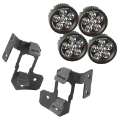 Picture of Rugged Ridge 07-18 Jeep Wrangler JK Textured Black Round A-Pillar LED Light Mount Kit