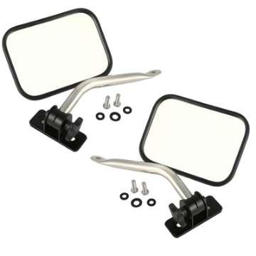 Picture of Rugged Ridge 97-18 Jeep Wrangler Stainless Steel Rectangular Quick Release Mirrors