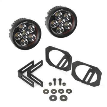 Picture of Rugged Ridge 07-18 Jeep Wrangler JK Bumper Mounted Circular LED Light & Mount Kit