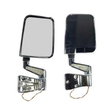 Picture of Rugged Ridge 87-02 Jeep Wrangler YJ-TJ Chrome Door Mirror Kit w- LED Turn Signal