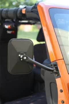 Picture of Rugged Ridge 97-18 Jeep Wrangler Textured Black Rectangluar Quick Release Mirror