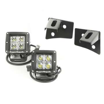 Picture of Rugged Ridge 07-18 Jeep Wrangler JK Square Windshield LED Light Kit w- Brackets