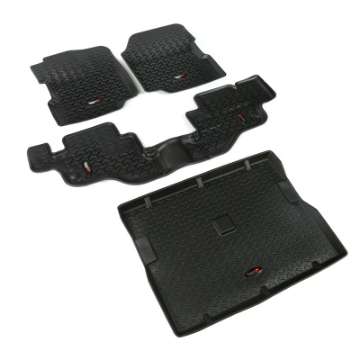 Picture of Rugged Ridge Floor Liner Front-Rear-Cargo Black 1976-1995 Jeep Wrangler - CJ