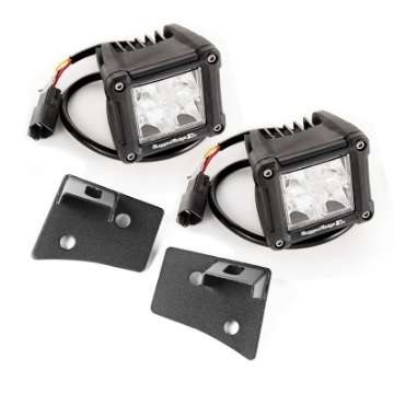 Picture of Rugged Ridge 07-18 Jeep Wrangler JK Dual Cube Windshield LED Kit w- Brackets