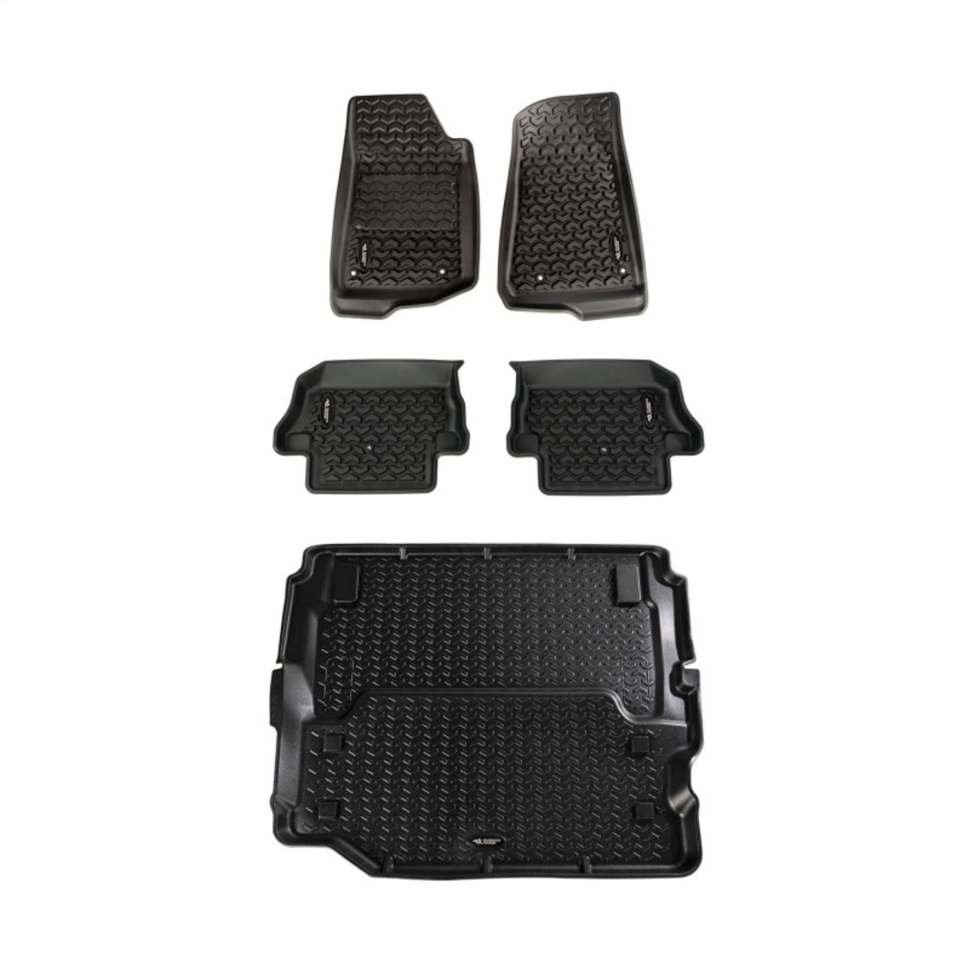 Picture of Rugged Ridge Floor Liner Kit Black F-R-Full Cargo 18-20 Jeep Wrangler JL 2Dr