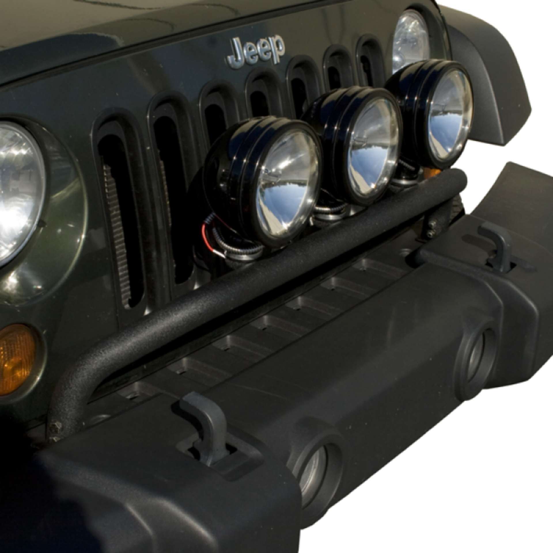 Picture of Rugged Ridge 07-18 Jeep Wrangler JK Textured Black Bumper Mounted Light Bar