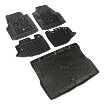 Picture of Rugged Ridge Floor Liner Front-Rear-Cargo Black 1997-2006 Jeep Wrangler TJ