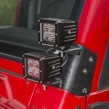 Picture of Rugged Ridge 97-06 Jeep Wrangler TJ-LJ 3in Square Dual A-Pillar LED Kit