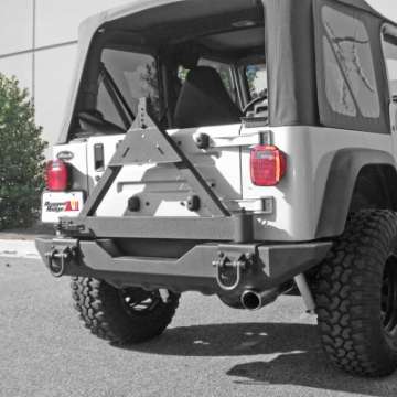 Picture of Rugged Ridge Tire Carrier XHD Rear Bumper 76-06 Jeep CJ - Jeep Wrangler