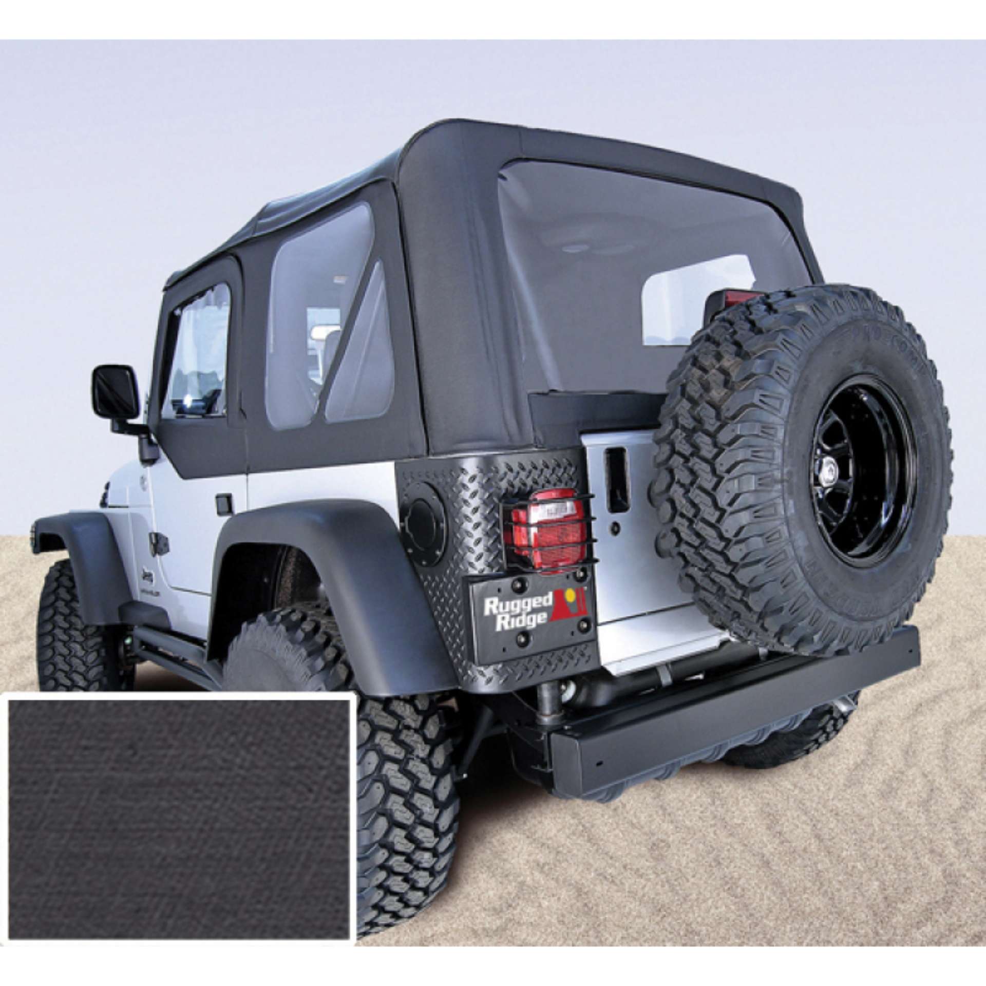 Picture of Rugged Ridge S-Top Door Skins Black Clear Windows 97-02 Jeep Wrangler TJ