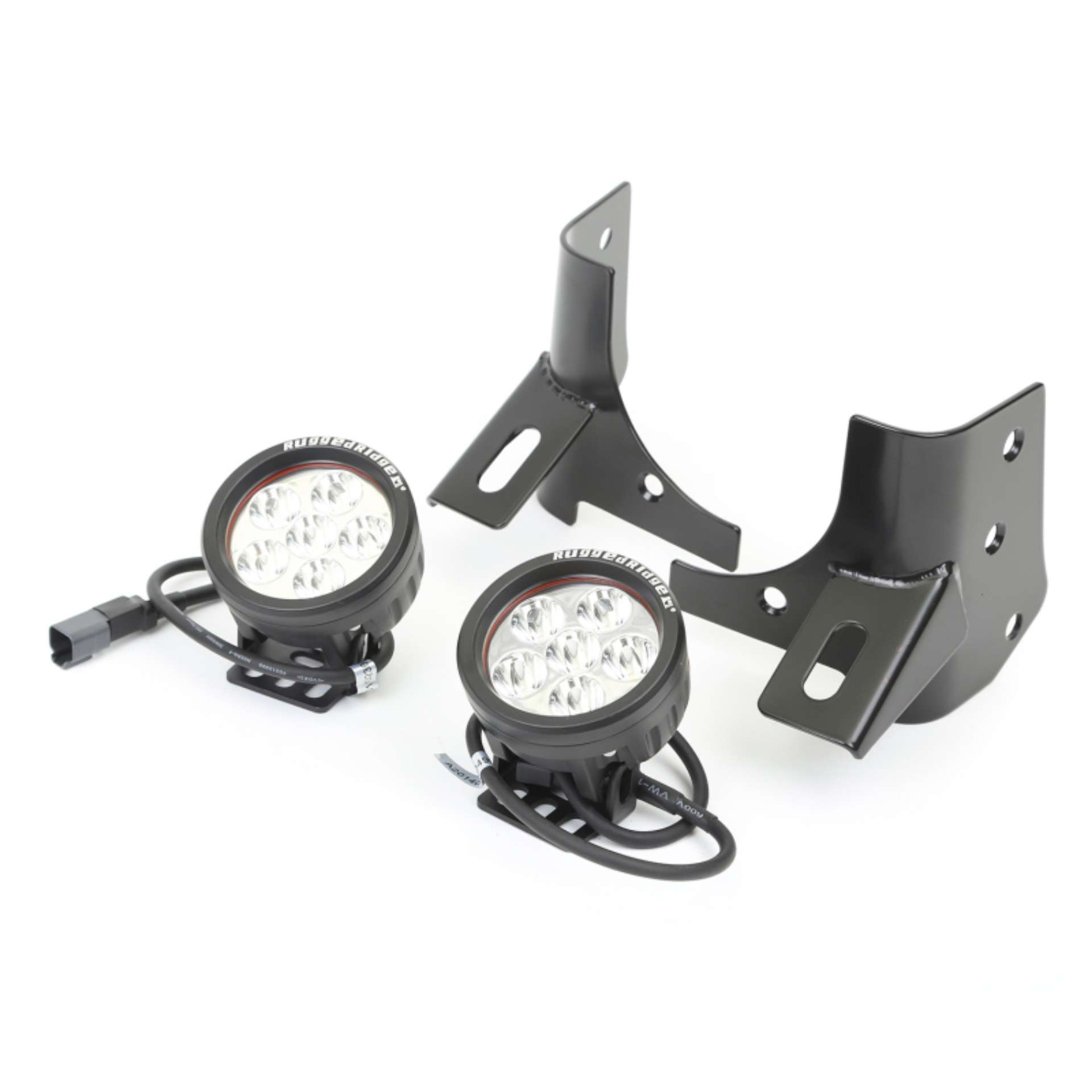 Picture of Rugged Ridge 97-06 Jeep Wrangler Round Windshield LED Kit w- Brackets