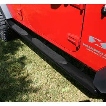 Picture of Rugged Ridge 4 1-4-In Oval Side Step Black 07-18 Jeep Wrangler Unlimited JK