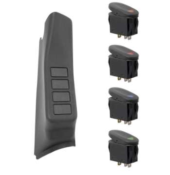 Picture of Rugged Ridge A-Pillar 4 Switch Pod Kit Black RHD 07-10 Jeep Wrangler