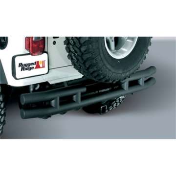 Picture of Rugged Ridge 3-In Dbl Tube Rear Bumper w- Hitch 87-06 Jeep Wrangler