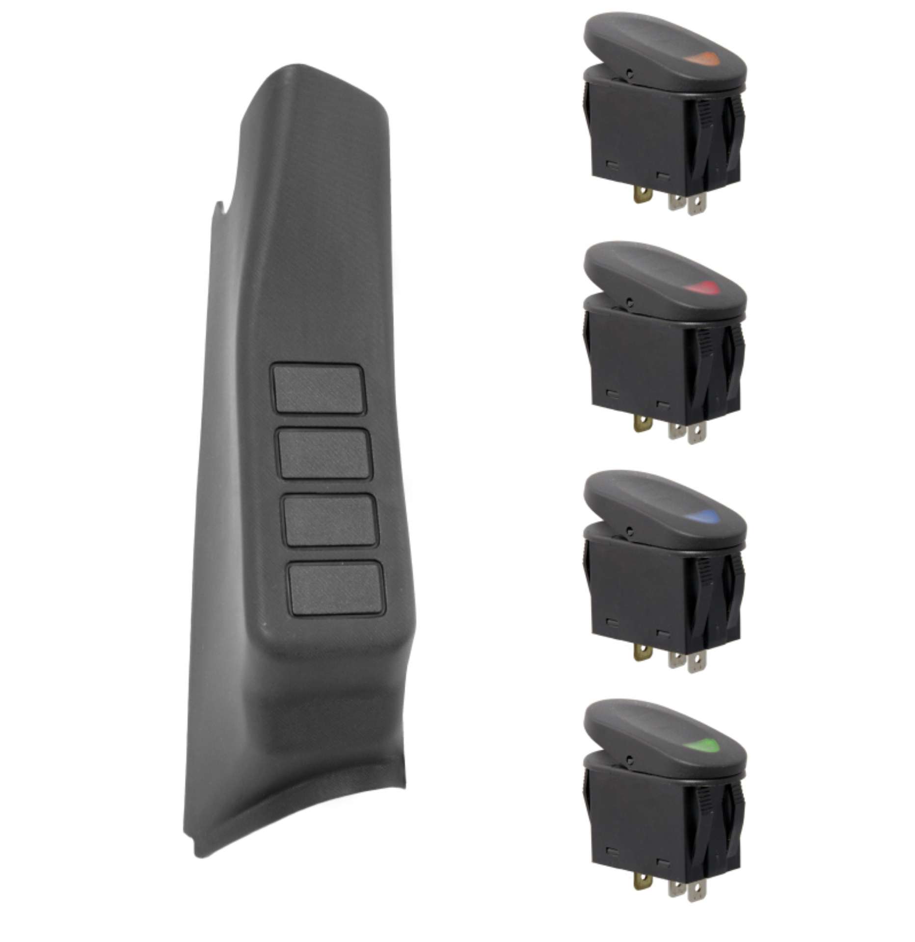 Picture of Rugged Ridge A-Pillar 4 Switch Pod Black RHD 11-18 Jeep Wrangler JK