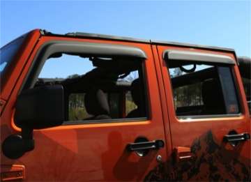 Picture of Rugged Ridge Window Visors Matte Black 07-18 4-Door Jeep Wrangler