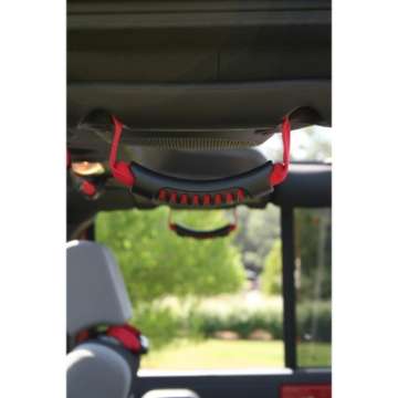 Picture of Rugged Ridge Rear Side Grab Handles Red 07-18 Jeep Wrangler Unlimited JK