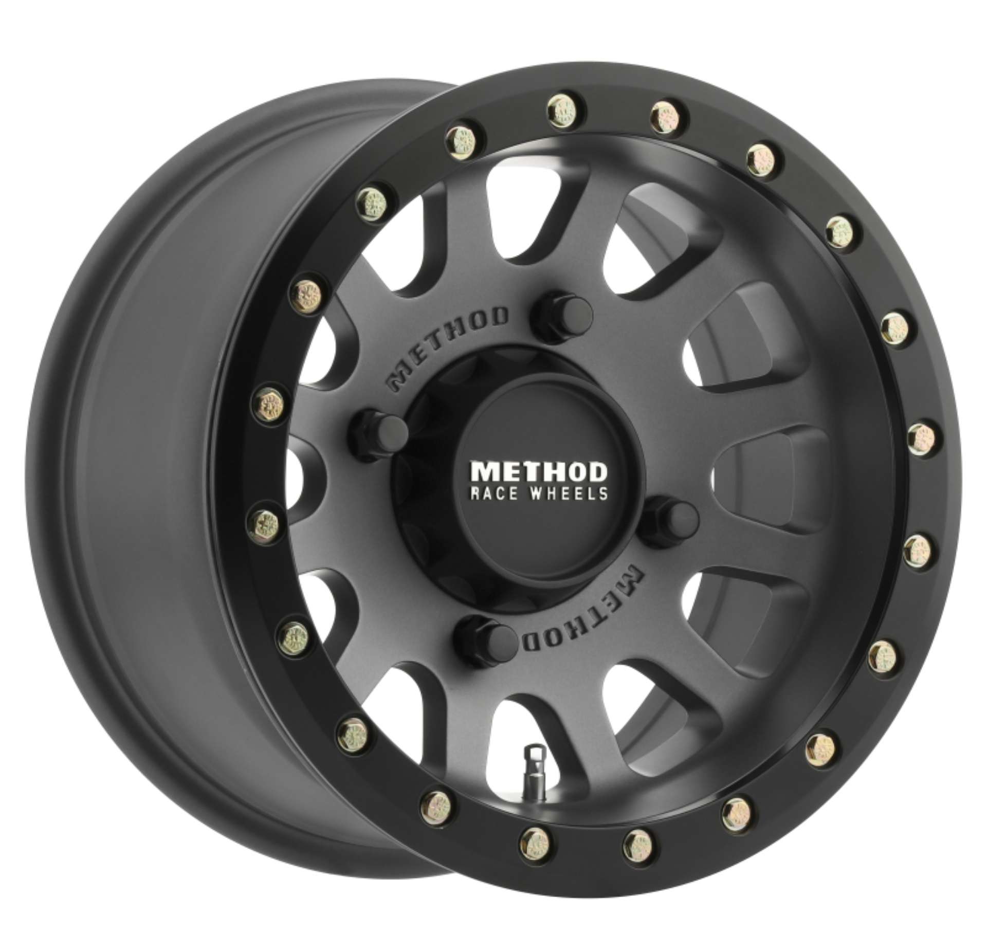 Picture of Method MR401 UTV Beadlock 14x7 - 4+3-13mm Offset - 4x136 - 106mm CB Titanium Wheel- Matte Black Ring