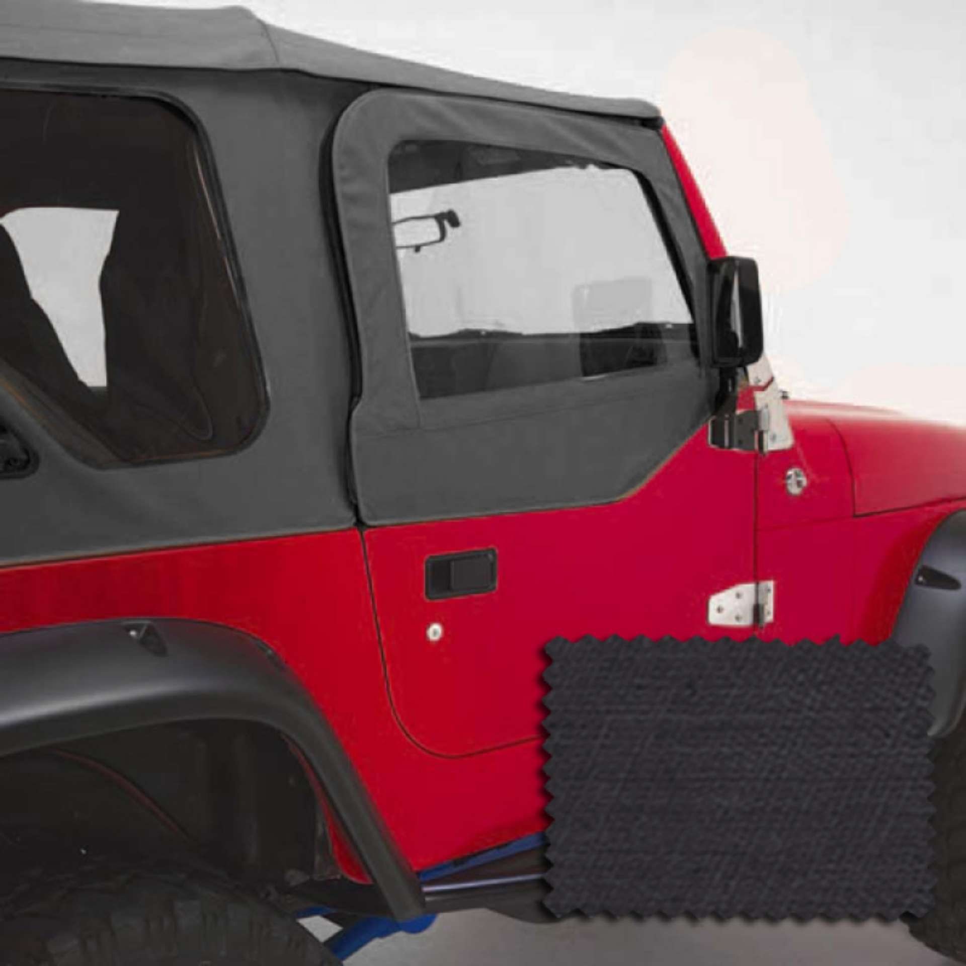 Picture of Rugged Ridge Upper Soft Door Kit Black Denim 97-06 Jeep Wrangler