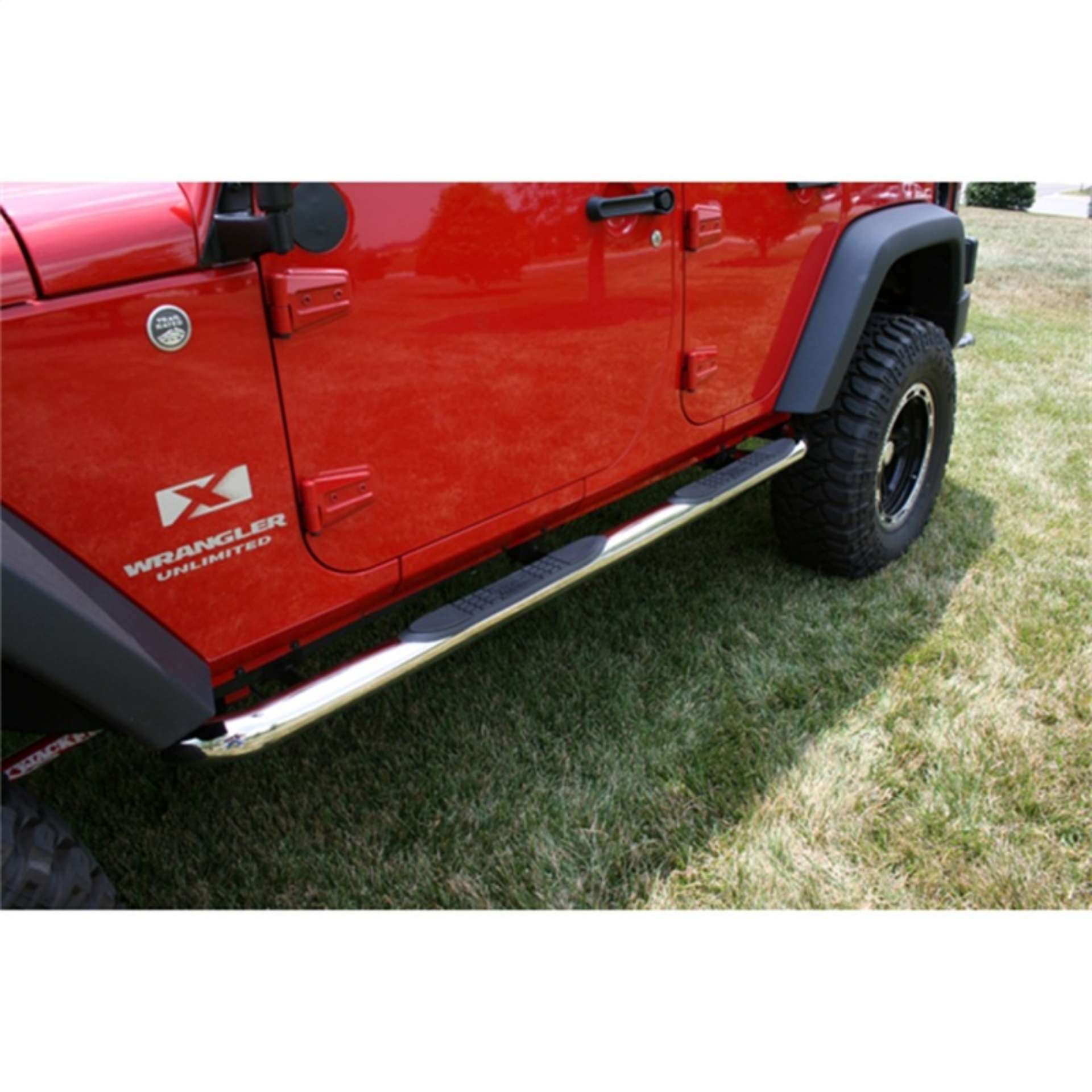 Picture of Rugged Ridge 3-In Round Side Step SS 07-18 Jeep Wrangler Unlimited JK