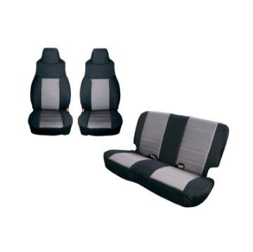 Picture of Rugged Ridge Seat Cover Kit Black-Gray 97-02 Jeep Wrangler TJ