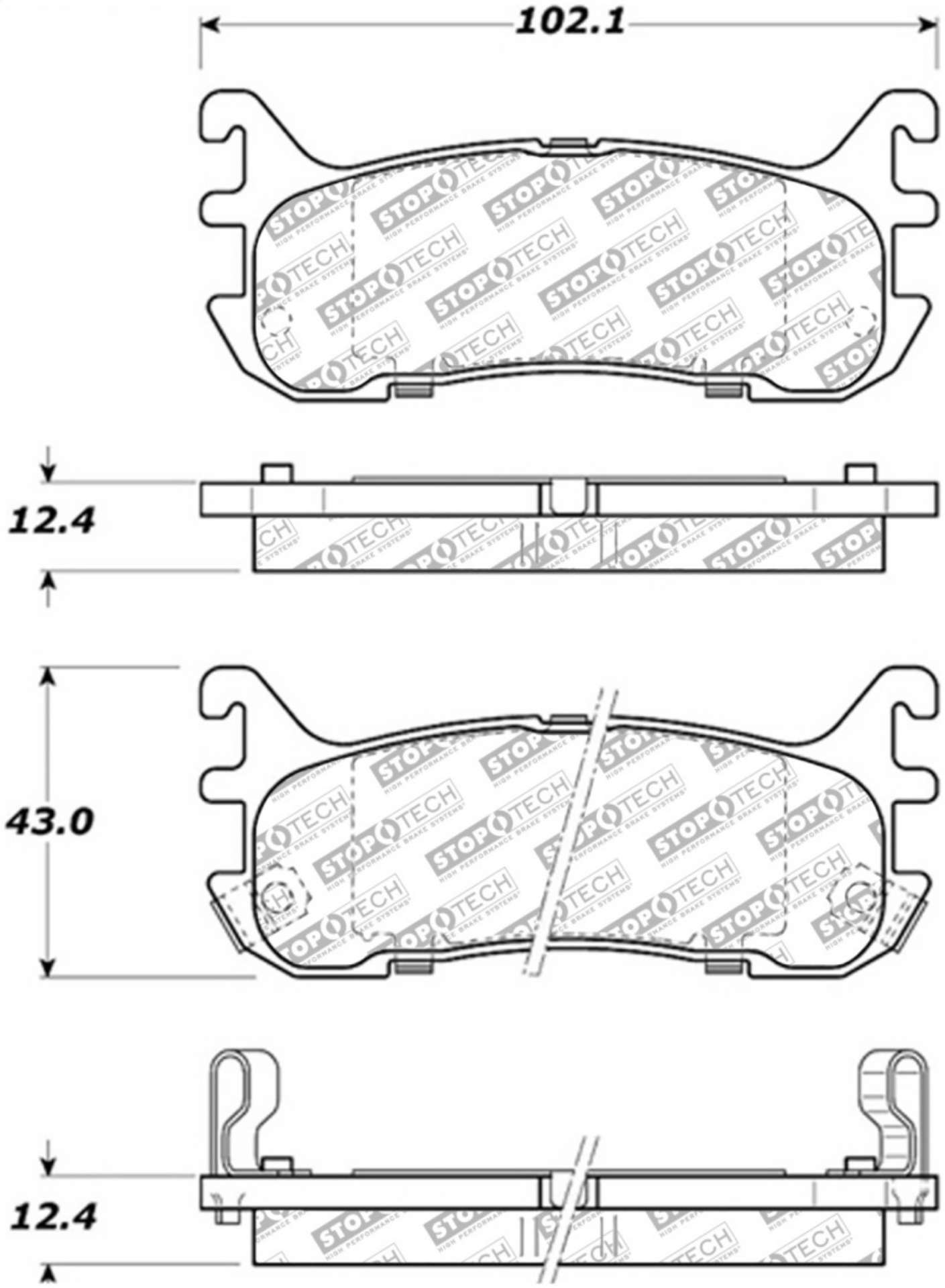 Picture of StopTech 97-03 Ford Escort Street Select Rear Brake Pads