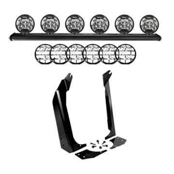 Picture of KC HiLiTES 97-06 Jeep TJ 50in- Overhead Xross Bar Kit w-6 SlimLite LED Lights - Black