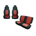 Picture of Rugged Ridge Seat Cover Kit Black-Red 91-95 Jeep Wrangler YJ