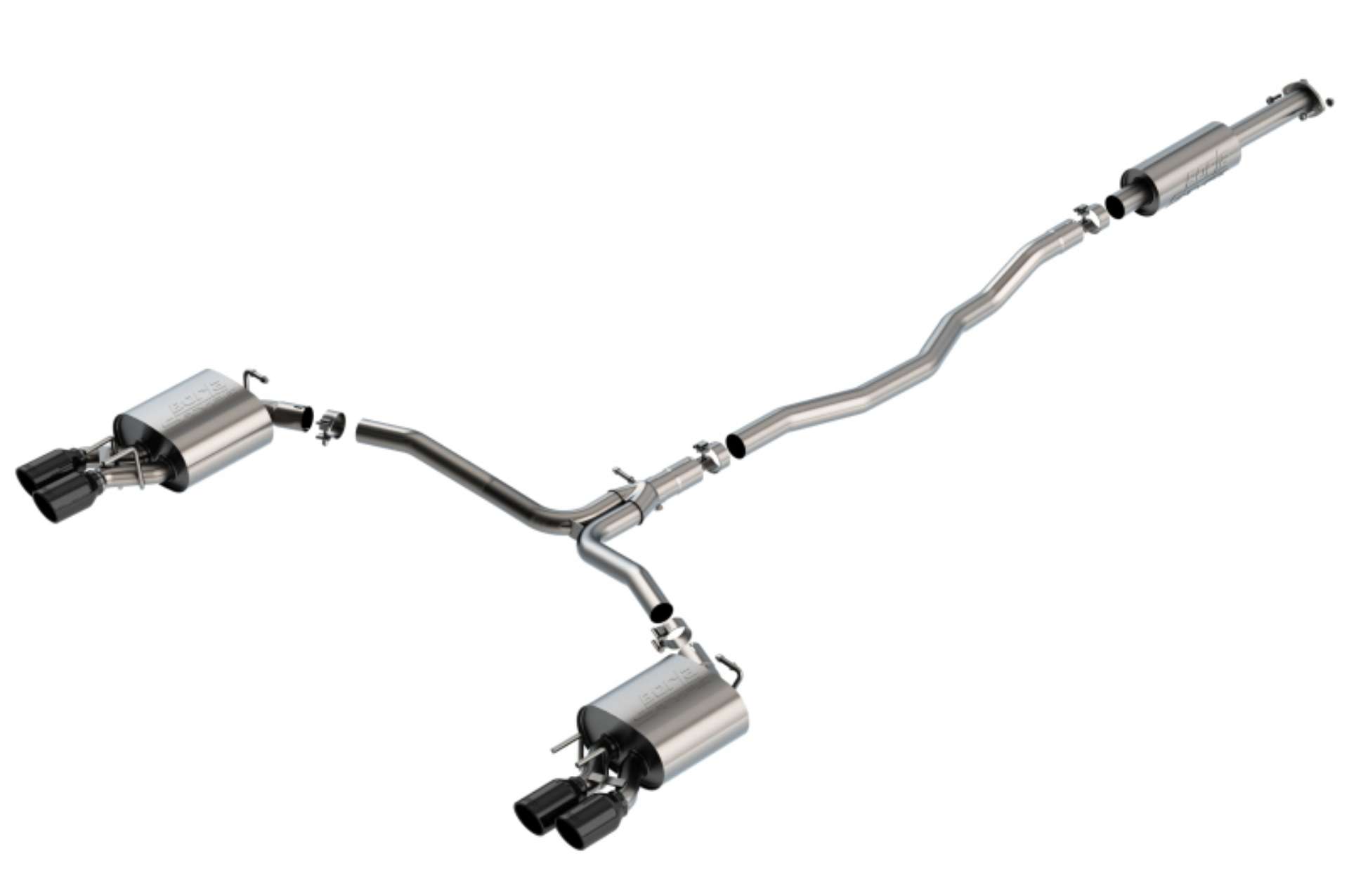 Picture of Borla 18-20 Toyota Camry XSE 3-5in Tip Dual Split Rear Exit Cat Back S-Type Exhaust Black Chrome