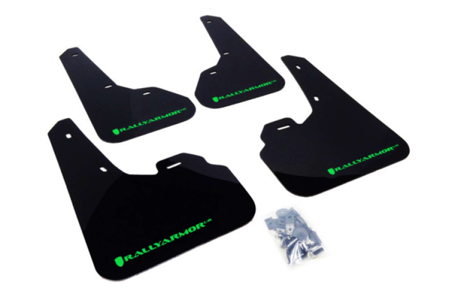 Picture of Rally Armor 10-13 Mazda3-Speed3 Hatch-Sedan Black UR Mud Flap w-Green Logo