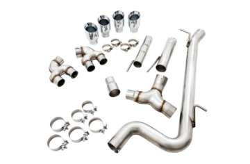 Picture of AWE Tuning Mk7 Golf R Track Edition Exhaust w-Chrome Silver Tips 102mm