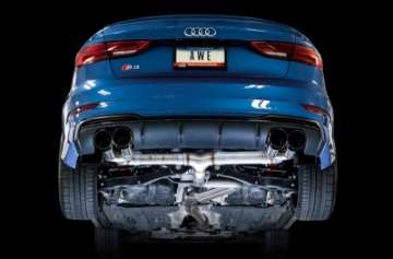 Picture of AWE Tuning Audi 8V S3 Track Edition Exhaust w-Diamond Black Tips 102mm