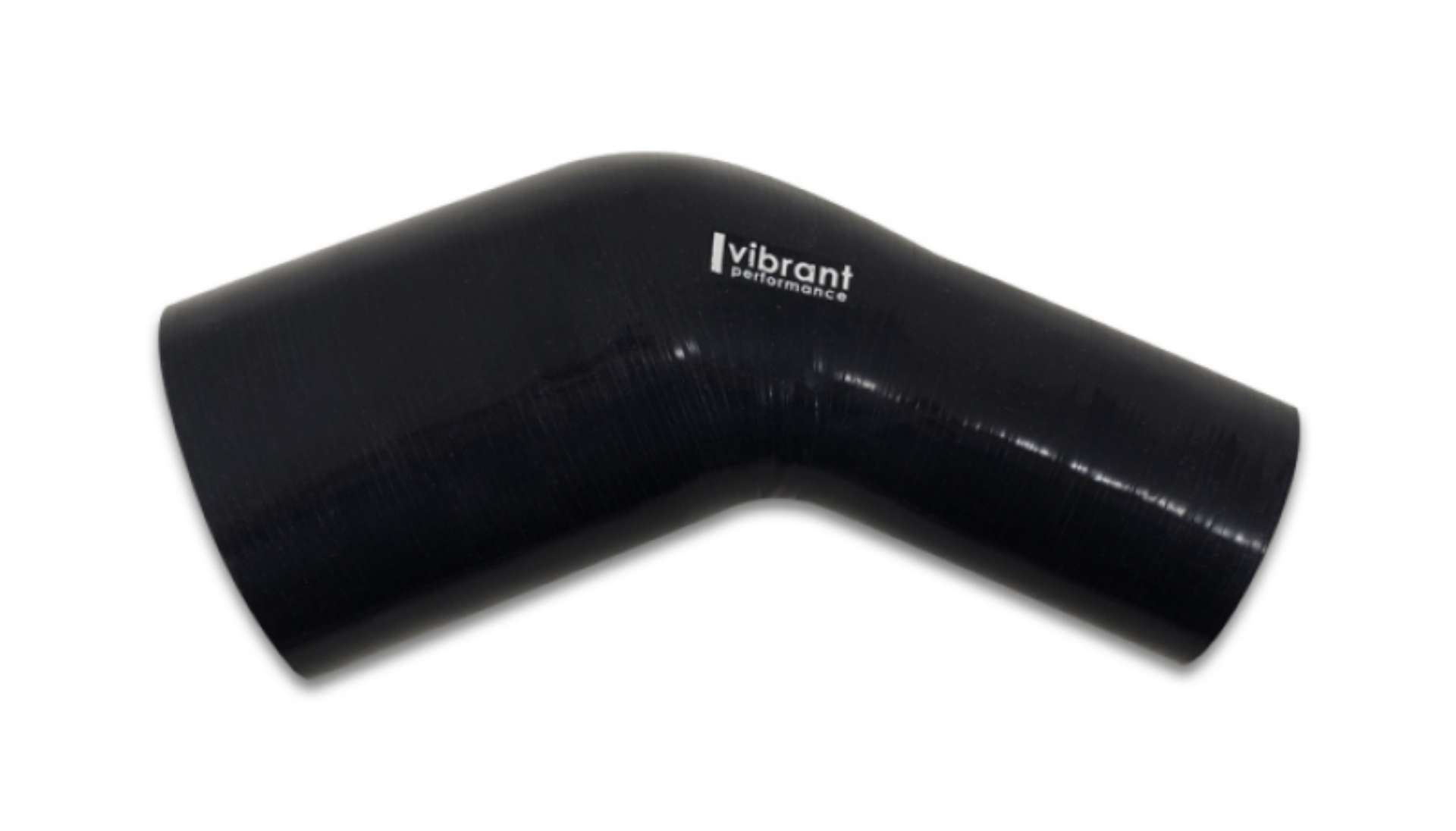 Picture of Vibrant 3-50in ID x 4in ID Gloss Black Silicone 45 Degree Transition Elbow