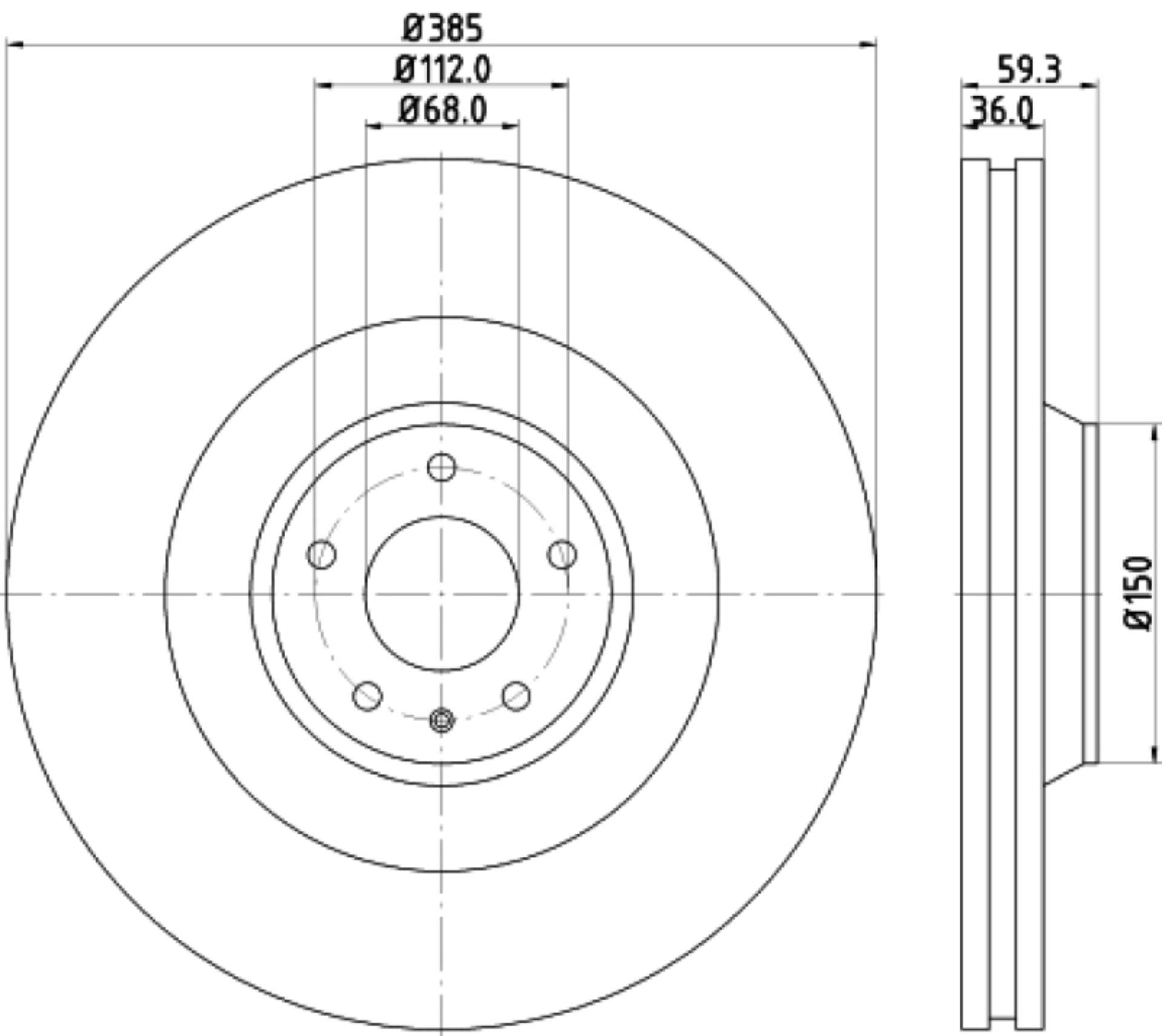 Picture of Hella Pagid Front High Carbon Brake Rotor - 05-09 Audi A8