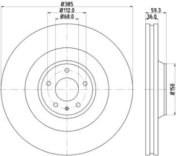 Picture of Hella Pagid Front High Carbon Brake Rotor - 05-09 Audi A8