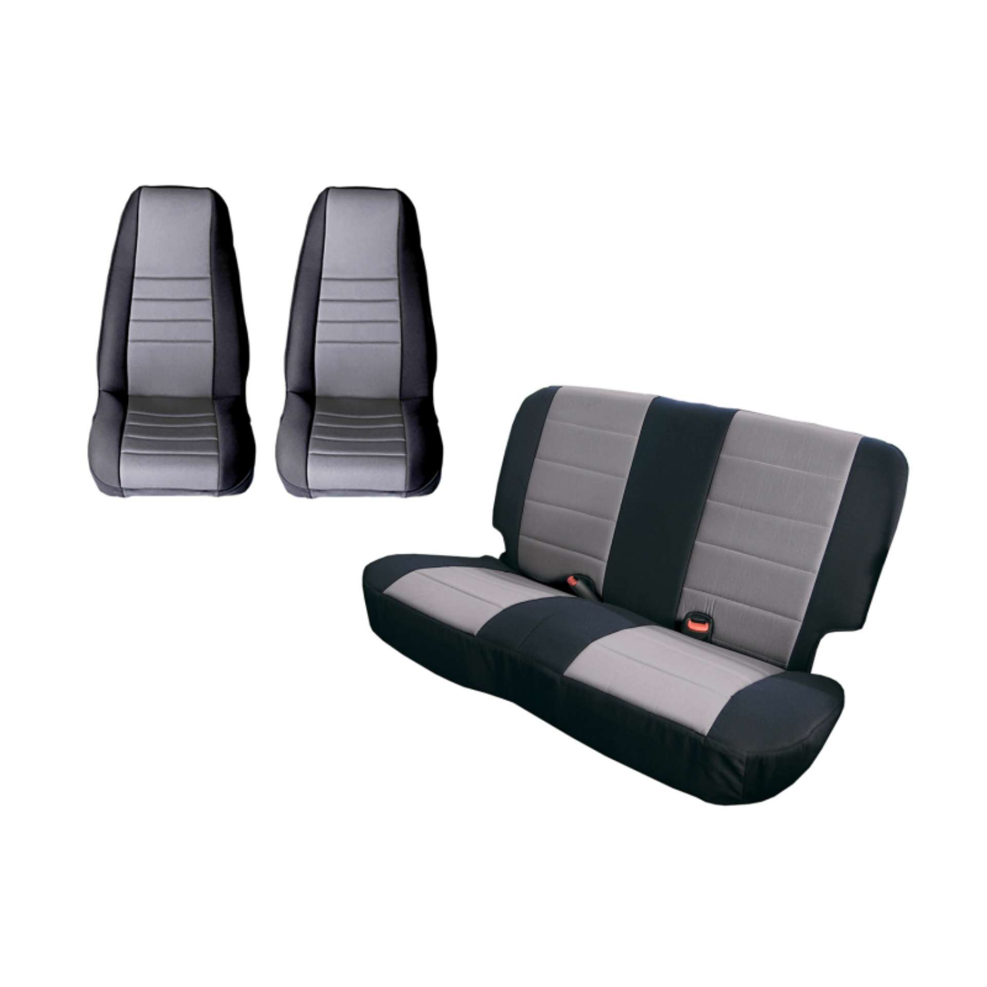 Picture of Rugged Ridge Seat Cover Kit Black-Gray 80-90 Jeep CJ-YJ