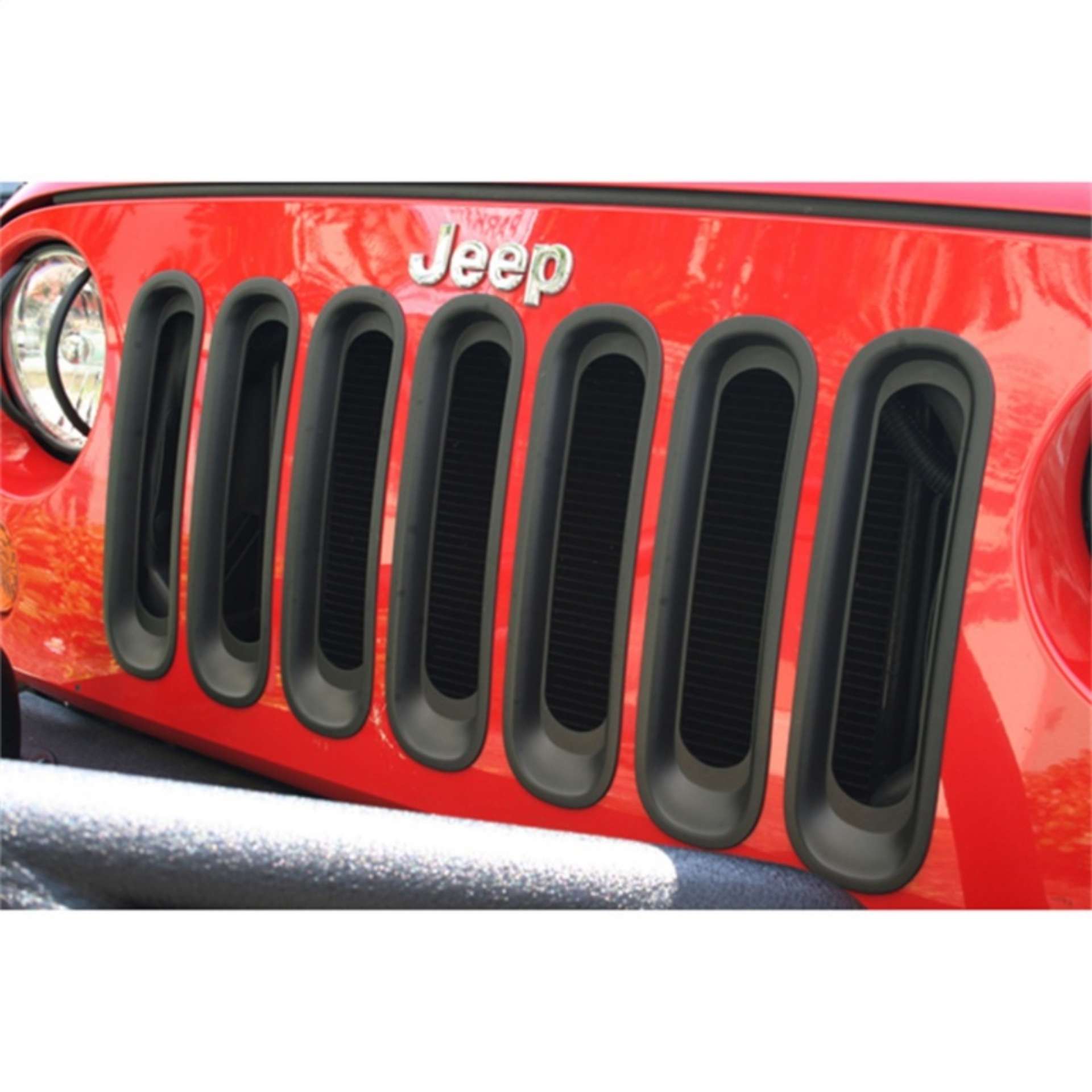 Picture of Rugged Ridge Grille Inserts Black 07-18 Jeep Wrangler