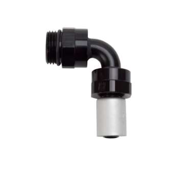 Picture of Russell Performance -8 SAE Port Male to -8 AN Hose 90 Degree Crimp On Hose End - Black Anodized